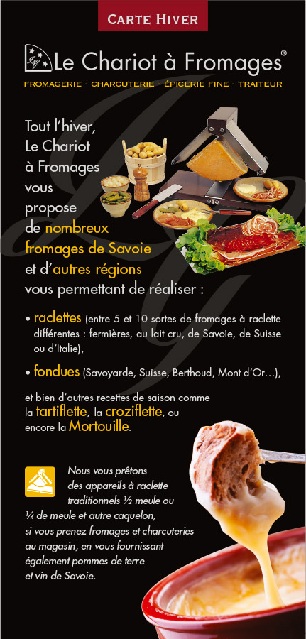 Flyer hiver sur le thème des produits savoyards